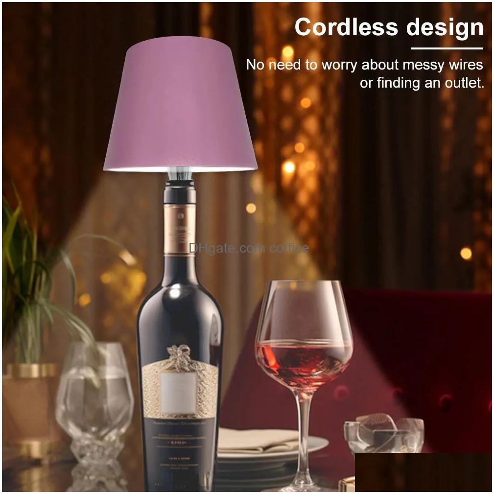Other Home Garden Wireless Desk Lamp Creative Wine Bottle Detachable Portable Charging Atmosphere Decorative Bedside E Drop Delivery Otli7