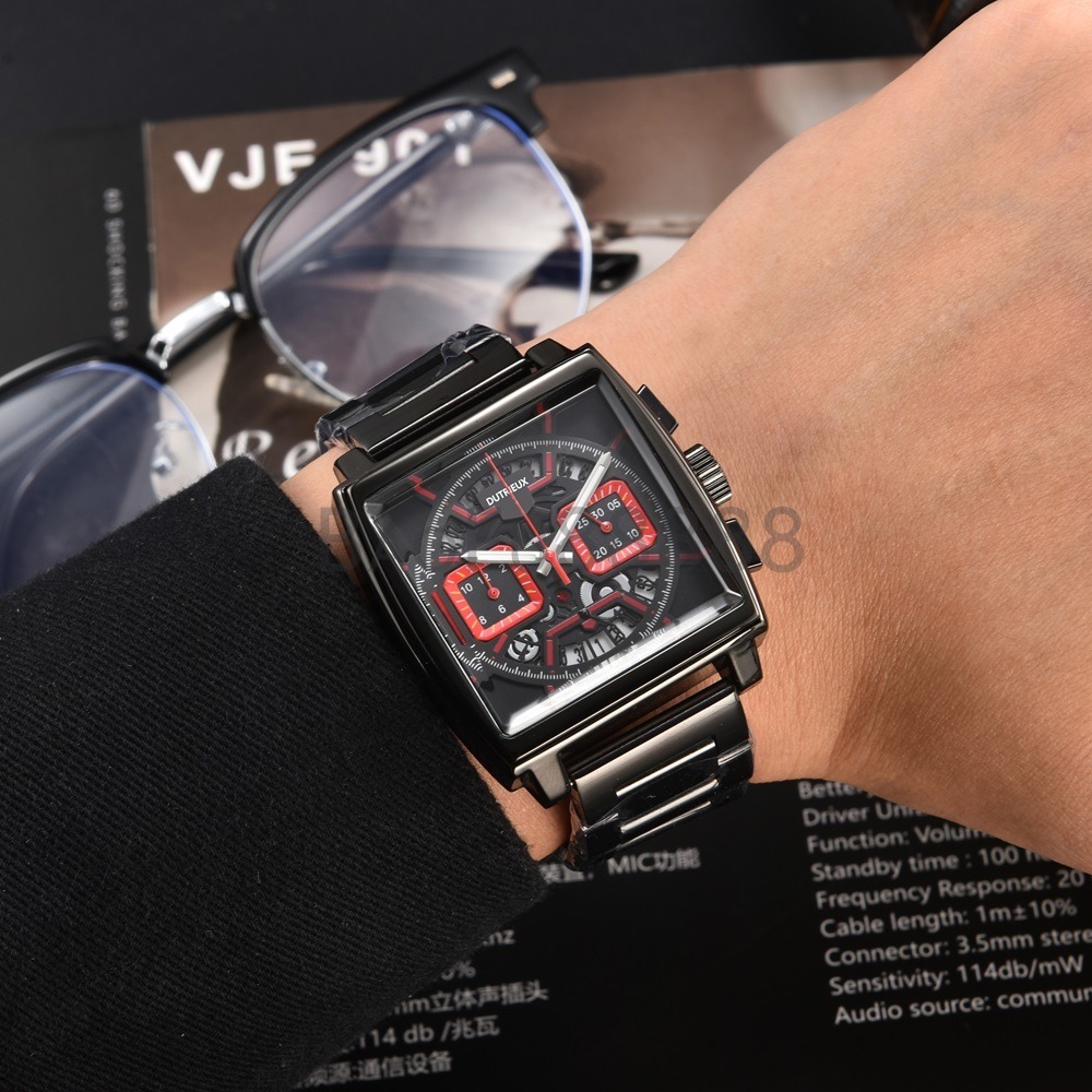 Hot Sale Luxury Watches for Men Quartz Wristwatch Fashion Automatic Date Daily Waterproof Classic Square Dial Design Chronograph Multifunction Male Clocks