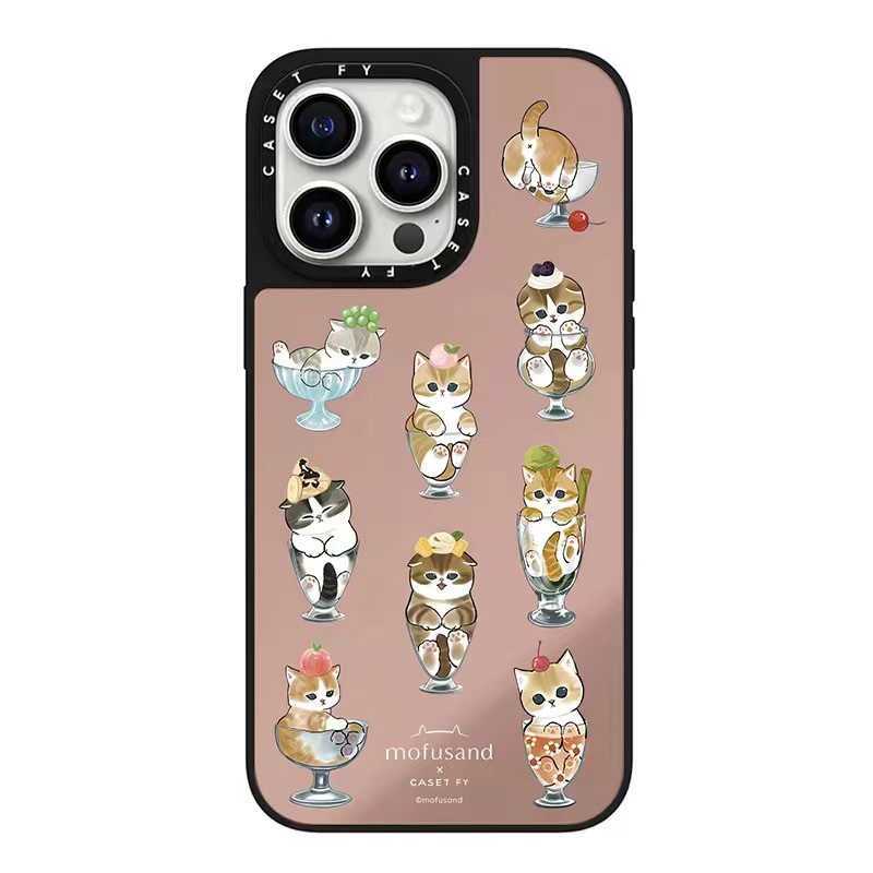 Cellphone Case Cute Mofusands Cat Case Suitable for iPhone 16 15 14 13 12 Pro Maximum Transparent Shockproof G241008