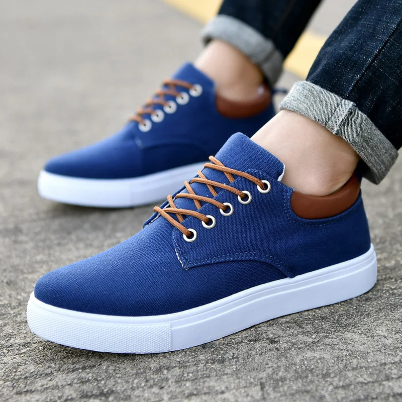 Men Shoes Canvas Sneakers Flats Lace up Leisure Loafers Fashion Comfort Rubber Sole Non Slip Sneakers 45 47 48 Large Size 241028