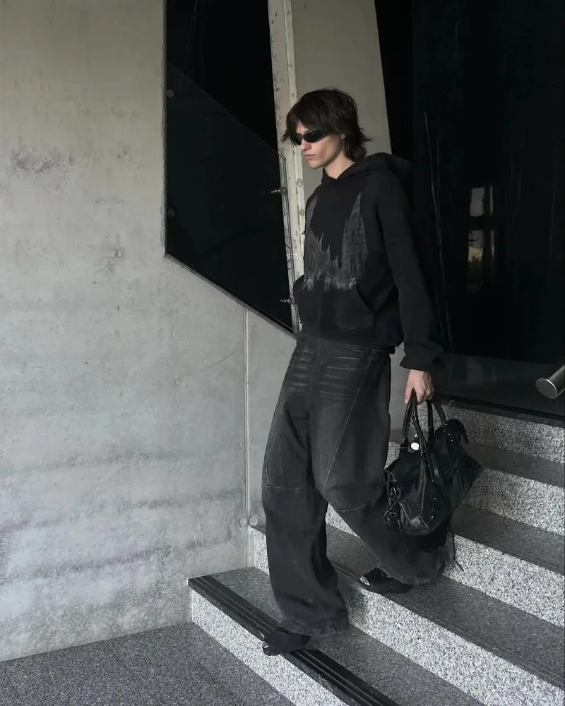 Harajuku Fashion Personalized Printing Large Pocket Hoodie Womens Y2K Street Hip Hop Pop Aesthetic Sweater 241025