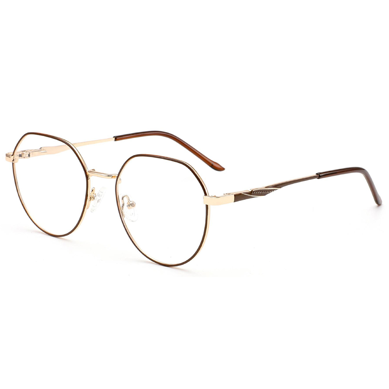 Wholesale full frame metal irregular personality unisex frame glasses anti-blue light flat glasses