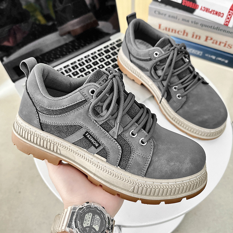 High end men's shoes autumn and winter leather shoes men's retro British casual shoes