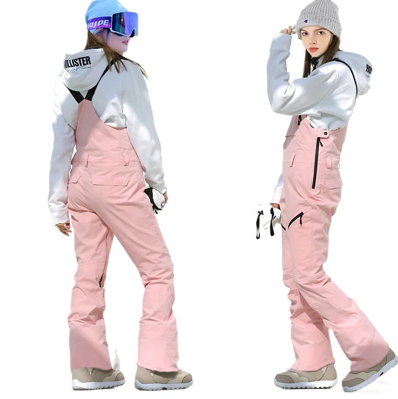 2025 New Winter Jumpsuits Woman Man Overalls Ski Pants Waterproof Windproof Thick Warm Snow Snowboard Pants -30 Degree