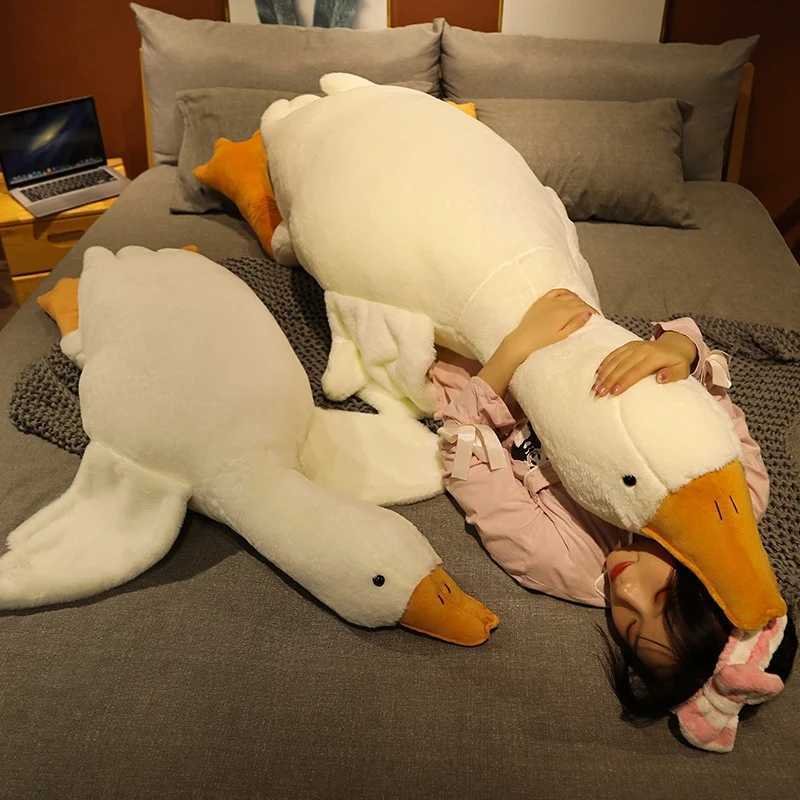 50-160cm Cute Big White Goose Plush Toy Huge Duck Sleep Pillow Cushion Soft Stuffed Animal Doll Birthday Gift For Boys And Girls X2410283