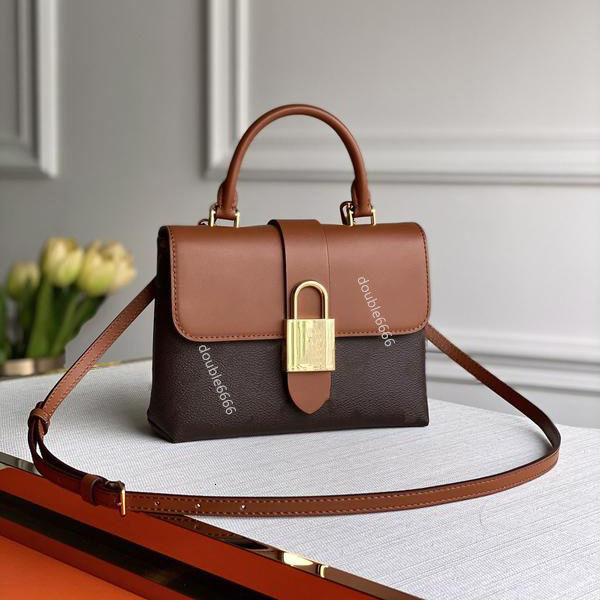 Original style High Quality Genuine Leather Totes lock postman bag portable female handbag Shoulder Bags handbags