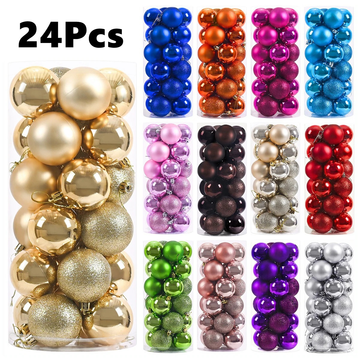 24Pcs Christmas Balls 46CM Big Ball Tree Pendant Ornaments for Home Party Decor 2025 Year Navidad Gifts Accessory 241029