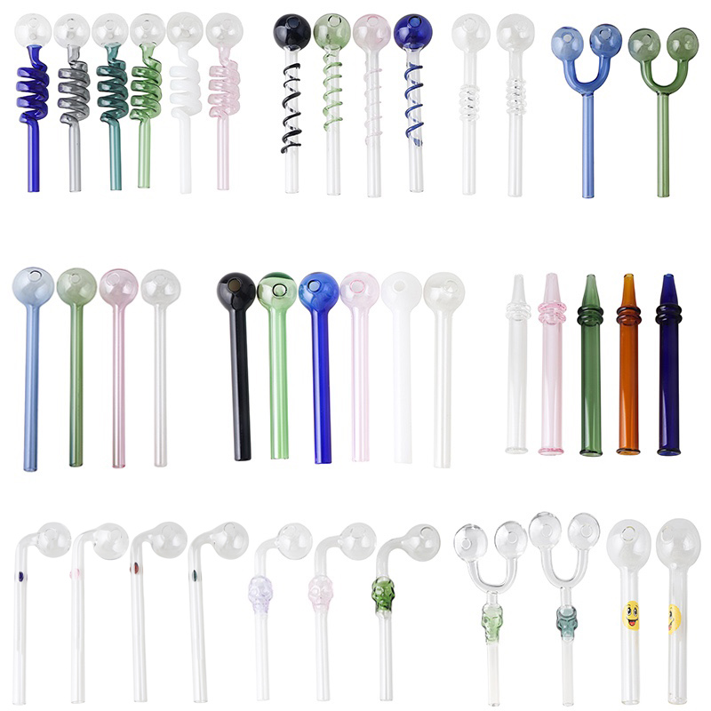 11 Types Colorful Glass Oil Burner Pipe - Smoking Dab Burners Straight Pryex Clear Well Popular Smoke Pipes Accessories