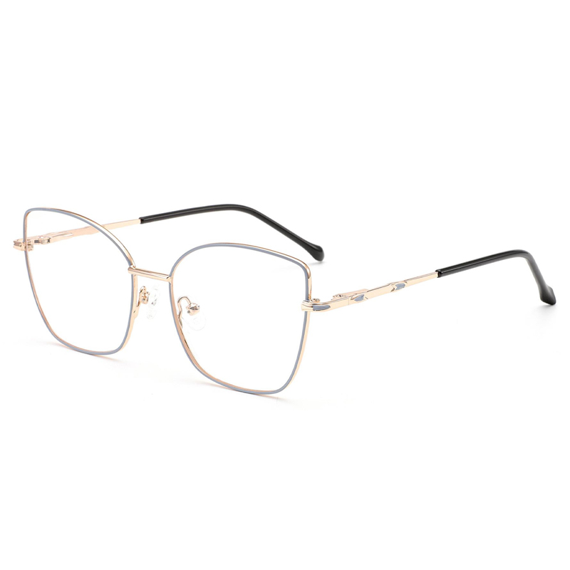 New metal eyeglasses frames fashion anti-blue light flat glasses retro cross-border eyeglasses frames female variegated eye wholesale