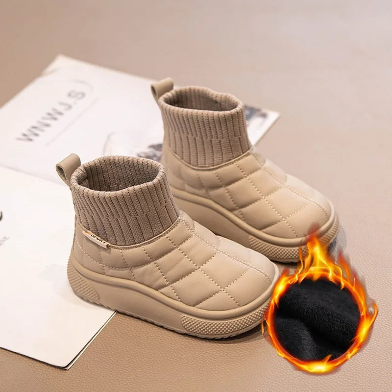 Baby Winter Boots Winter Fashion Ankle Shoes Unisex Kids Snow Boots Waterproof Baby Boys Girls Casual Plush Warm Toddler Shoes 241028