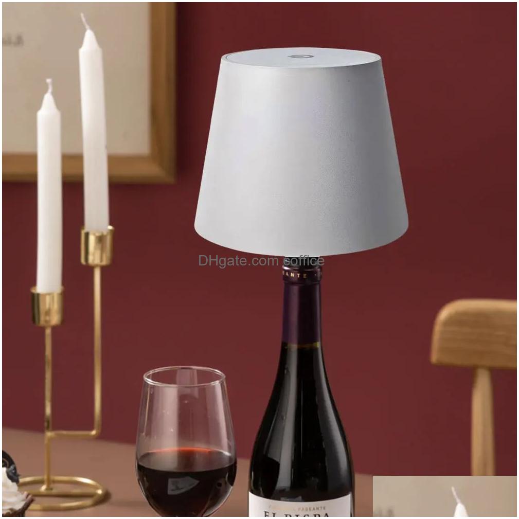 Other Home Garden Wireless Desk Lamp Creative Wine Bottle Detachable Portable Charging Atmosphere Decorative Bedside E Drop Delivery Otli7