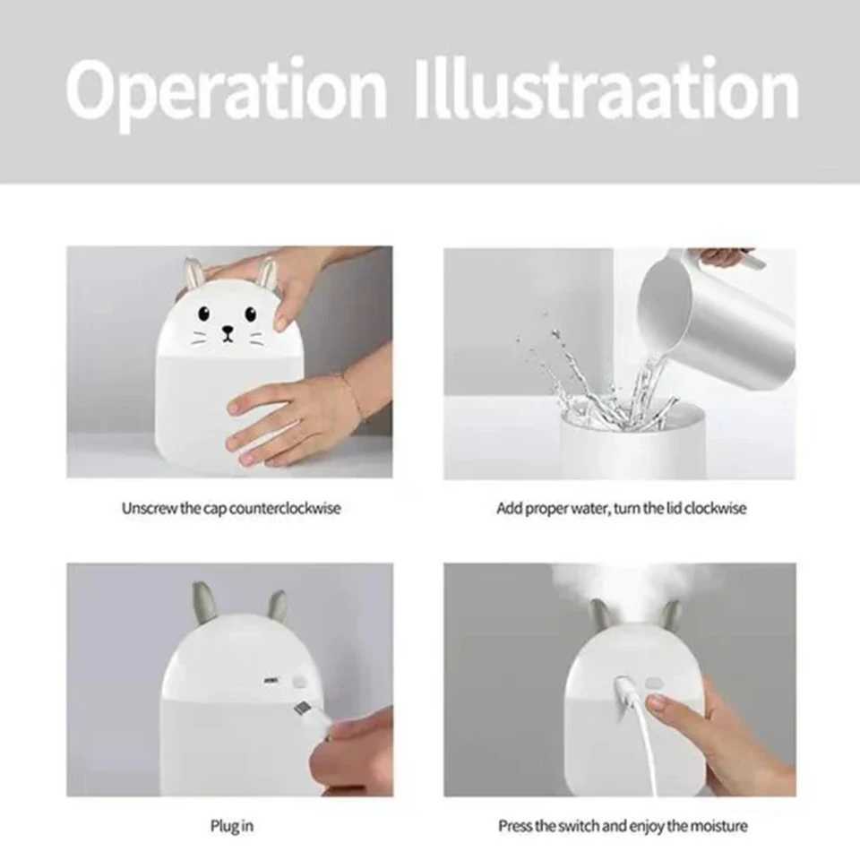 Cool and quiet mini USB acoustic humidifier for hydrating benefits - compact portable perfect for bedro off or air Y241104