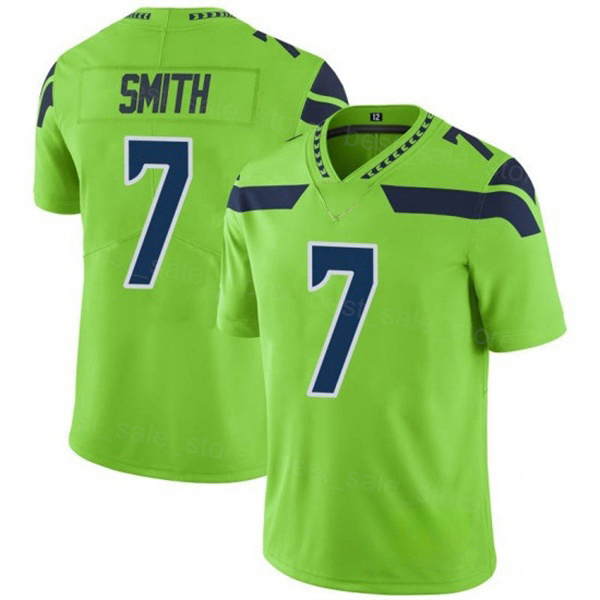 Custom Seattle Football Jersey 7 Geno Smith 9 Kenneth Walker III 26 Zach Charbonnet 14 DK Metcalf 11 Jaxon Smith-Njigba 87 Noah Fant Blue WHite Green 