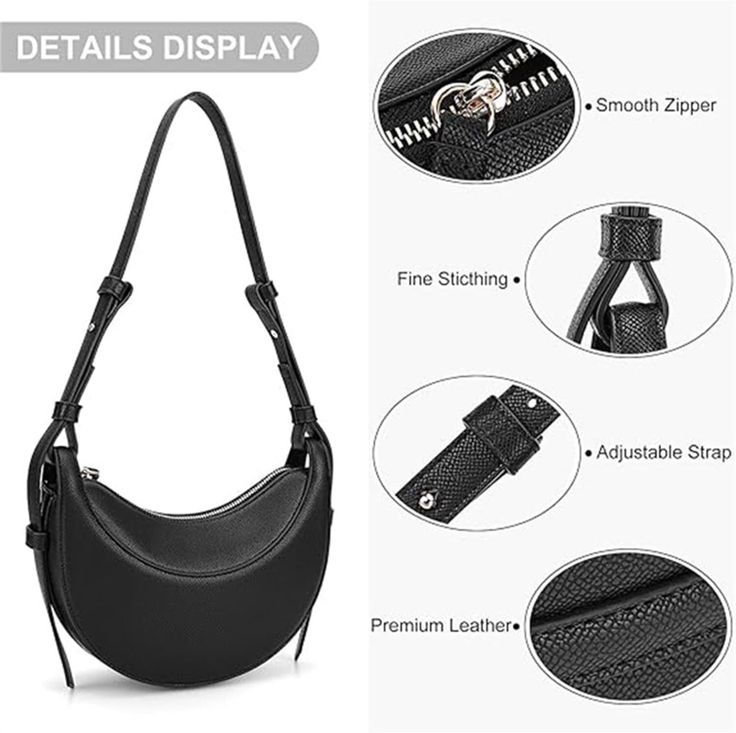 Women's half moon shaped design SG Crossbody bag, fashion leather shoulder bag