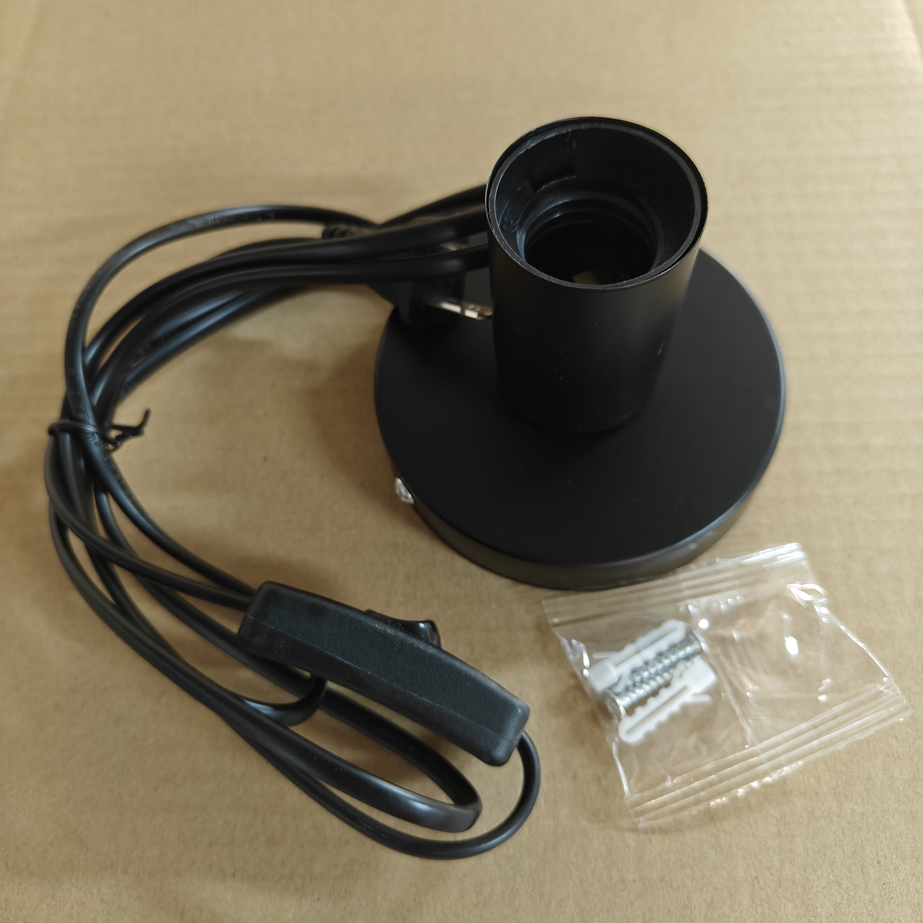 Polished Metal Desktop Lamp Base 180CM Cord E27 Base Holder With On/Off Switch EU US Plug in Screw For Table