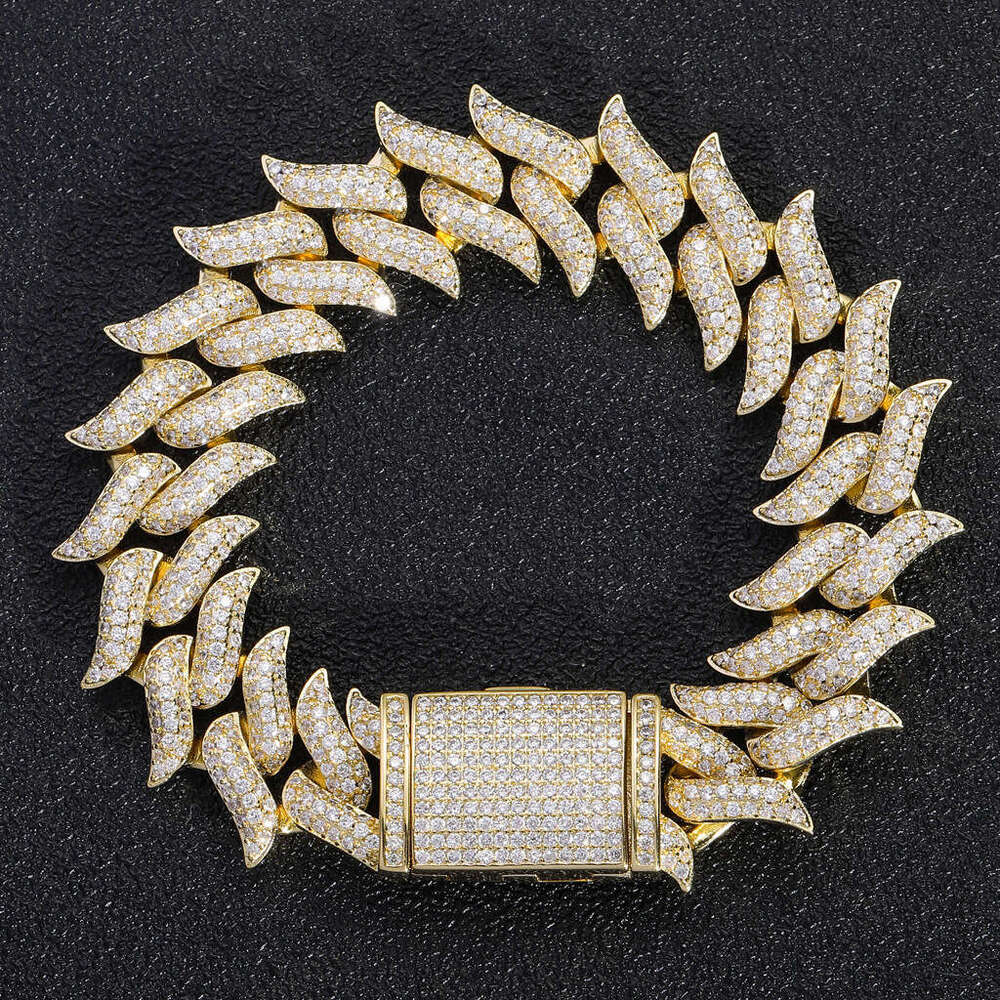 new 18mm miami lock spike thorn cuban full of hip hop jewelry men's necklace