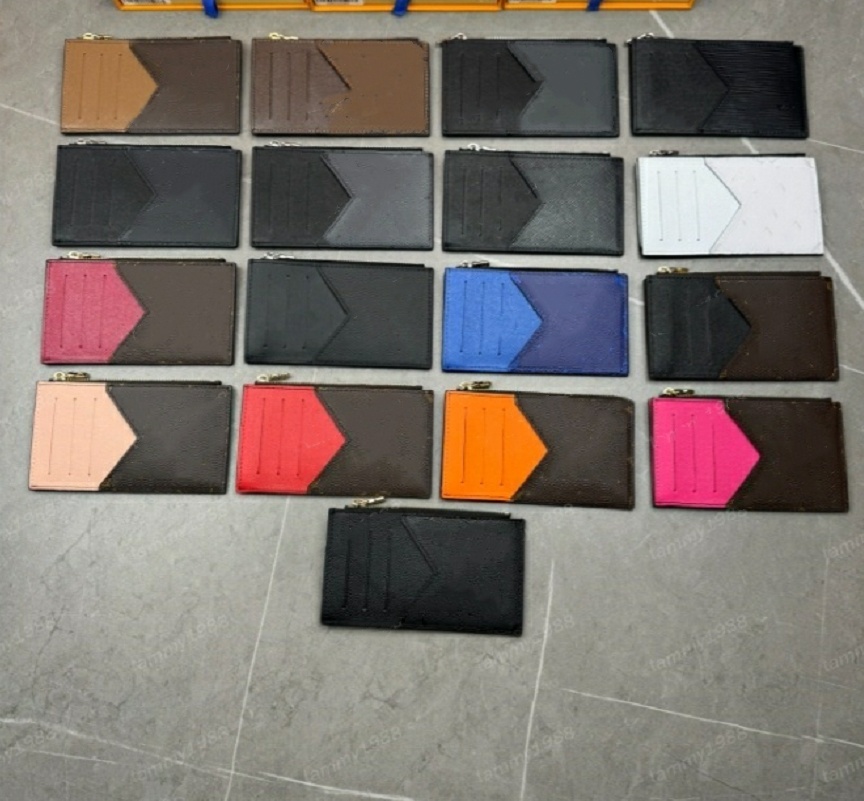 10A Blue Designer Card Holder Men Womens Cards Holders Lambskin Mini Wallets Coin purse pocket Brown Slot Pockets Genuine Leather ENVELOPPE CARTE DE VISITE bag