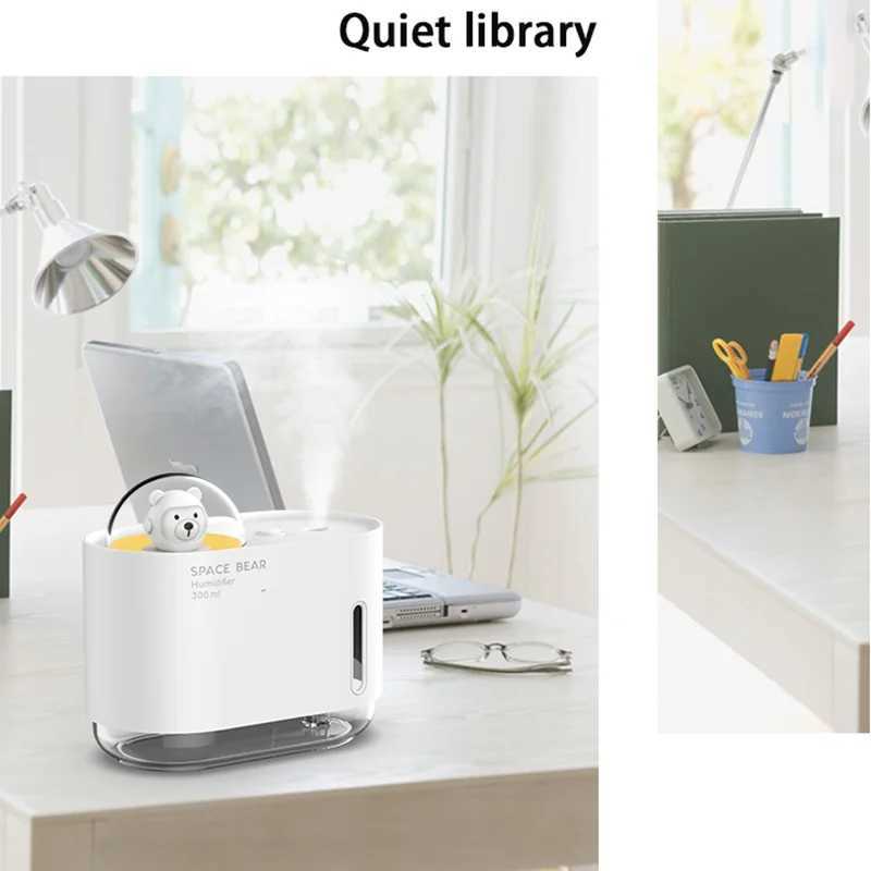 300ML USB cartoon hollow bear portable humidifier Incense Maker mini desktop air atomizer household silent spray Y241104