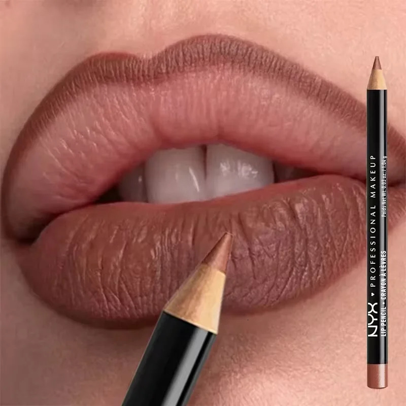 Slim Lip Pencil Long-Lasting Creamy Lip Liner Waterproof Plumping lip Stain Natural Nude Brown Lip Liner Professional Makeup 241028