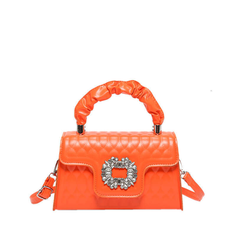 2024 New Fashionable Square Texture Handbag, Western Pressure Shell Shoulder Bag, Small and Versatile Crossbody Bag