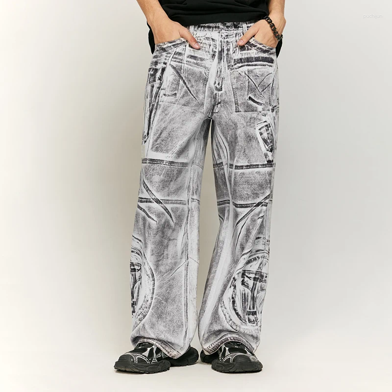 2025 S Fashion Designer Men S Jeans And Women S Same Style Autumn Winter American Retro Street Loose Wide Leg Fashion Hip Hop Y K Trousers