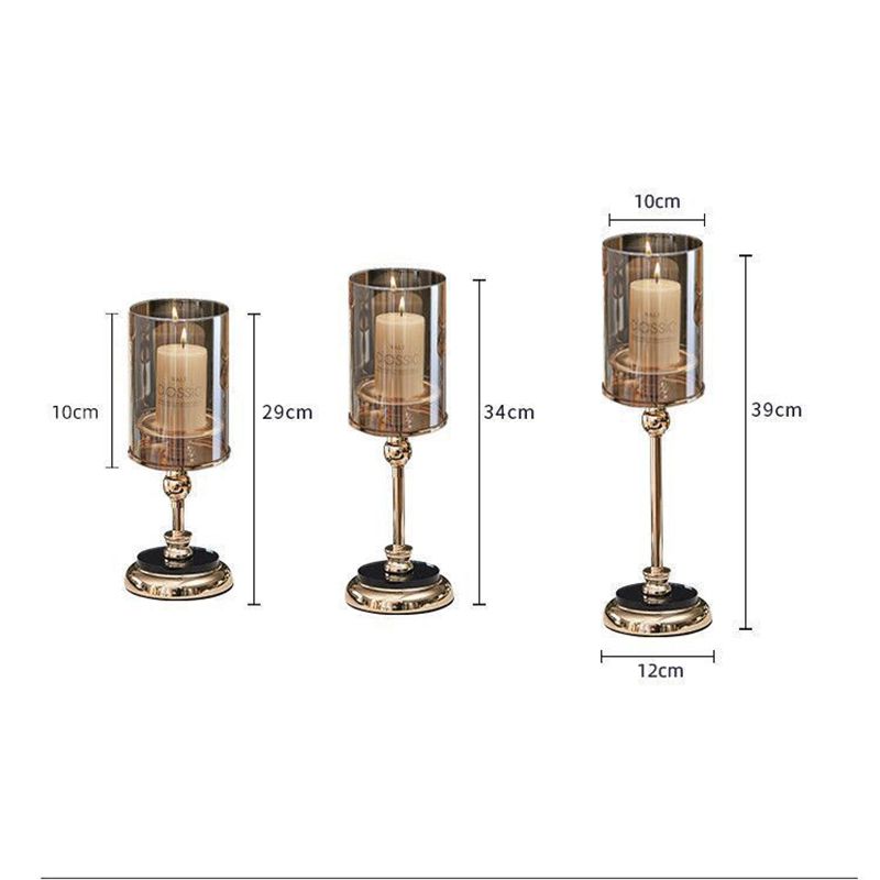 Retro Metal Candle Holders Creative Glass Candlestick Crafts Wedding Holiday Party Supplies Candelabrum Home Decoration Ornaments H260310