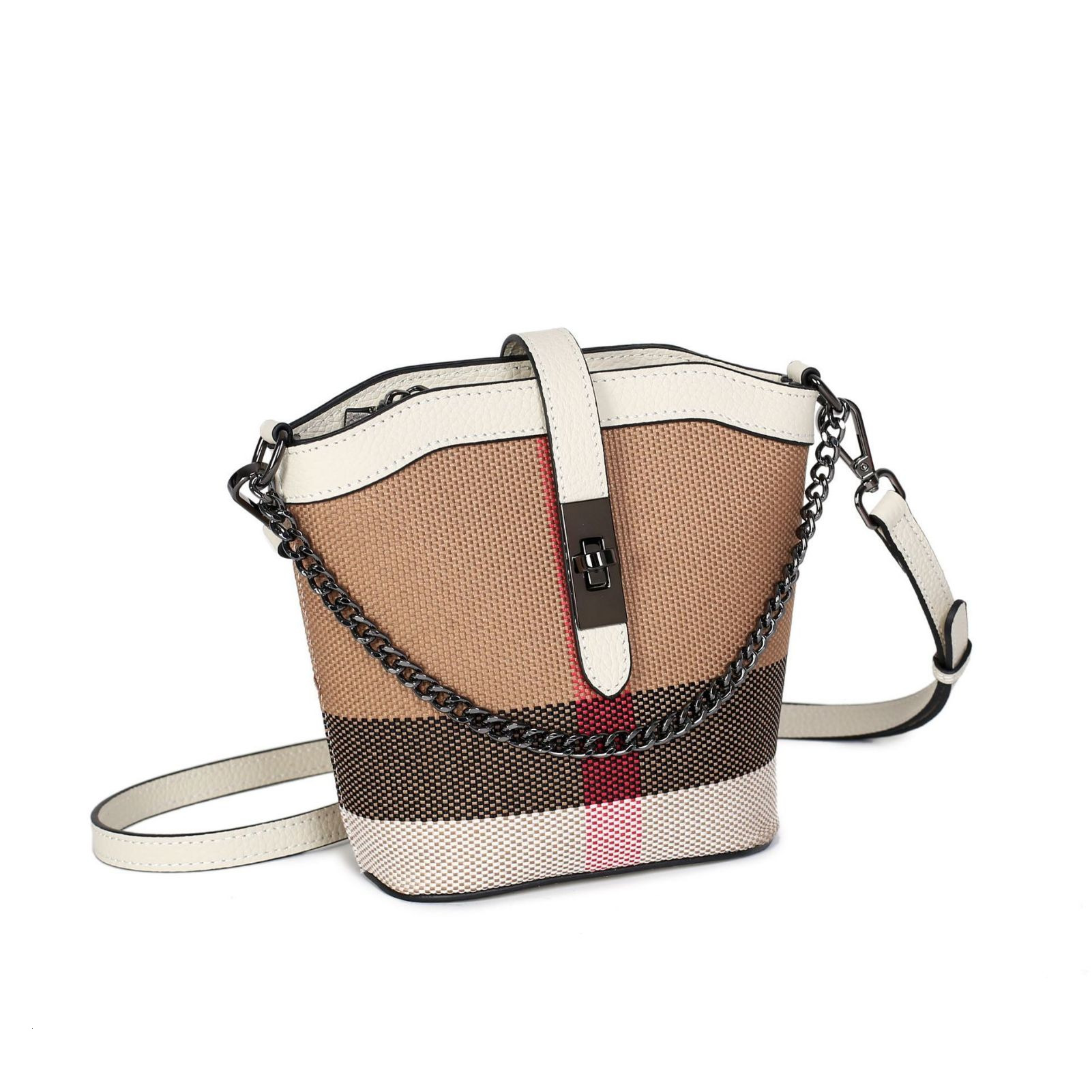 New Plaid Shoulder for Women 2023 Simple Brand Designer Crossbody Trends Ladies Canvas Small Bag ddmymoon