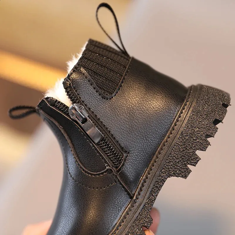 Autumn Winter Baby Designer Short Super Warm Girls Boys PU Leather Children Boots Fashion winter boots Kids Snow Shoes 240801 241120