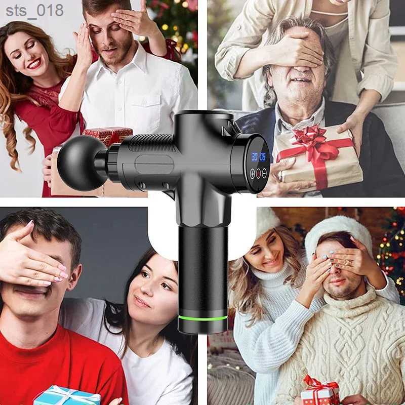 Massage Gun Deep Muscle Electric Percussion Pistol Machine Used for Body Neck Back Leg Fitness Tools Level 30 Gu H241031