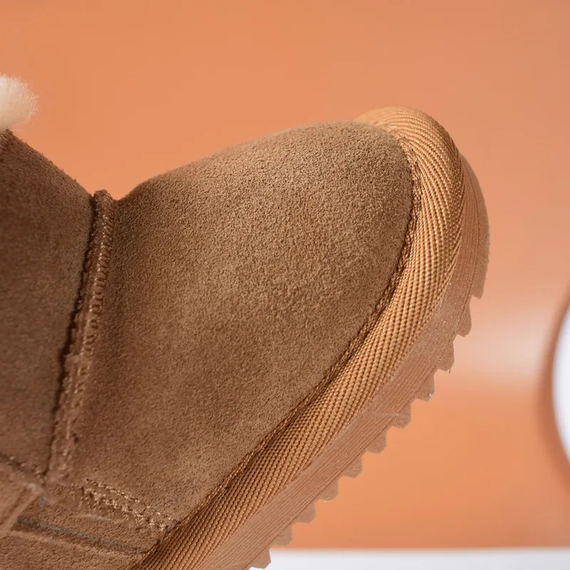 DIMI Winter Warm Baby Boots Boy Girl Toddler Shoes Genuine Leather Waterproof Non-Slip Plush Kids Snow Boots T22110 241028