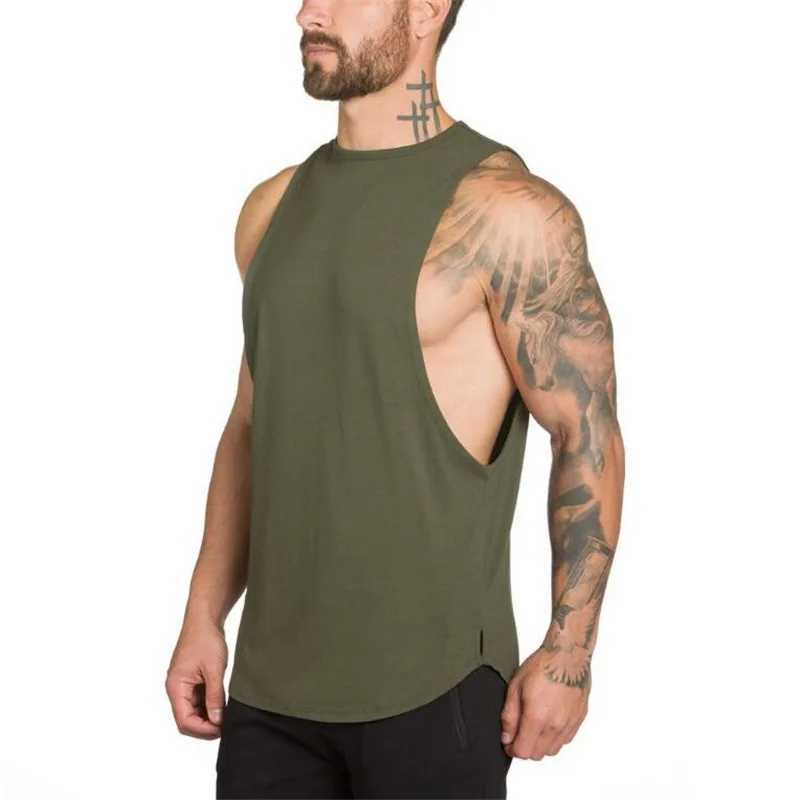 Men Bodybuilding Slveless Vest Casual Gym Tank Top Cotton White t Shirt Quick Dry Sport Singlets Vest Man Gym ClothingC241029