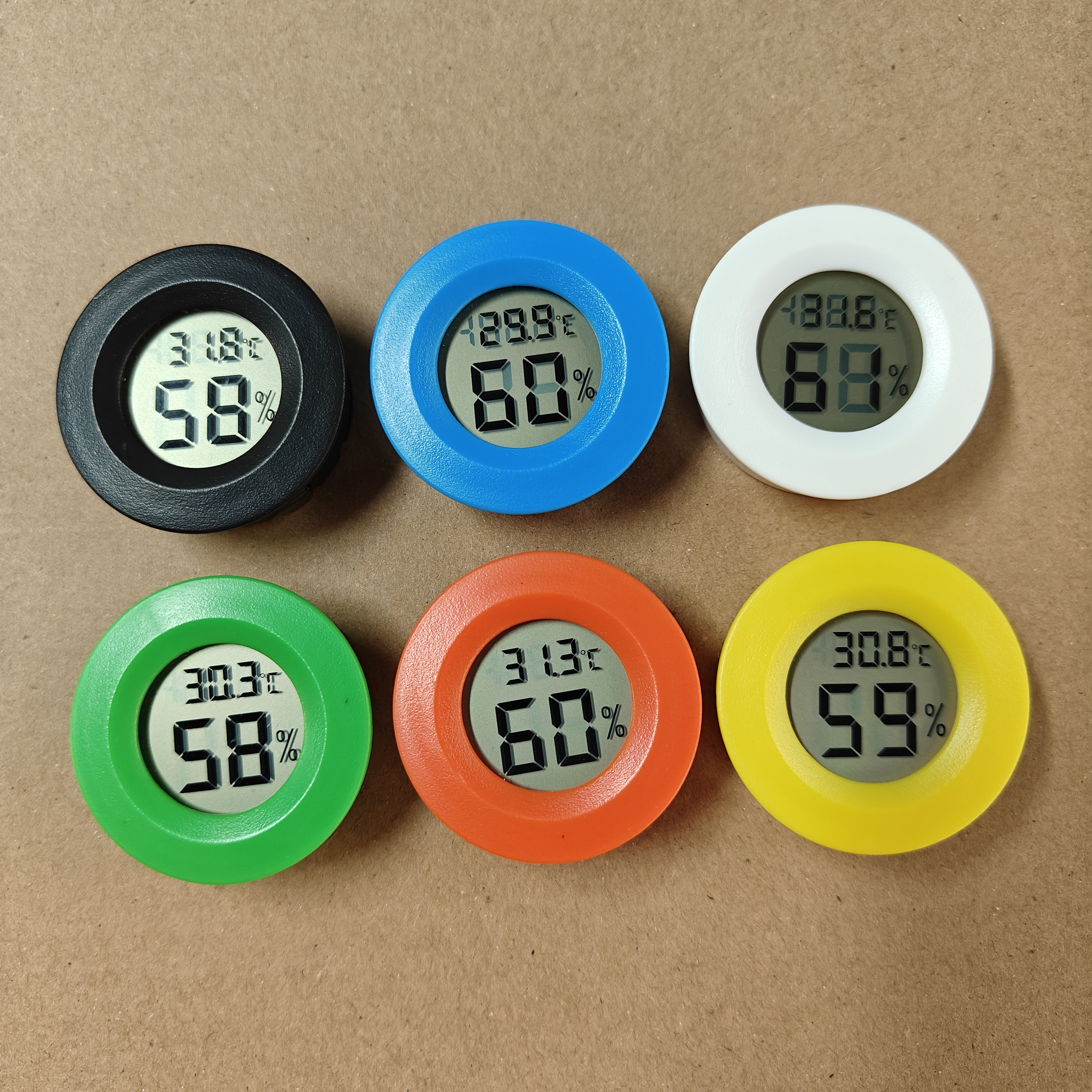 Hygrometer Mini Thermometer Fridge Hygrometer Portable Digital Temperature Instruments Acrylic Round Hygrometers Humidity Monitor Meter Detector