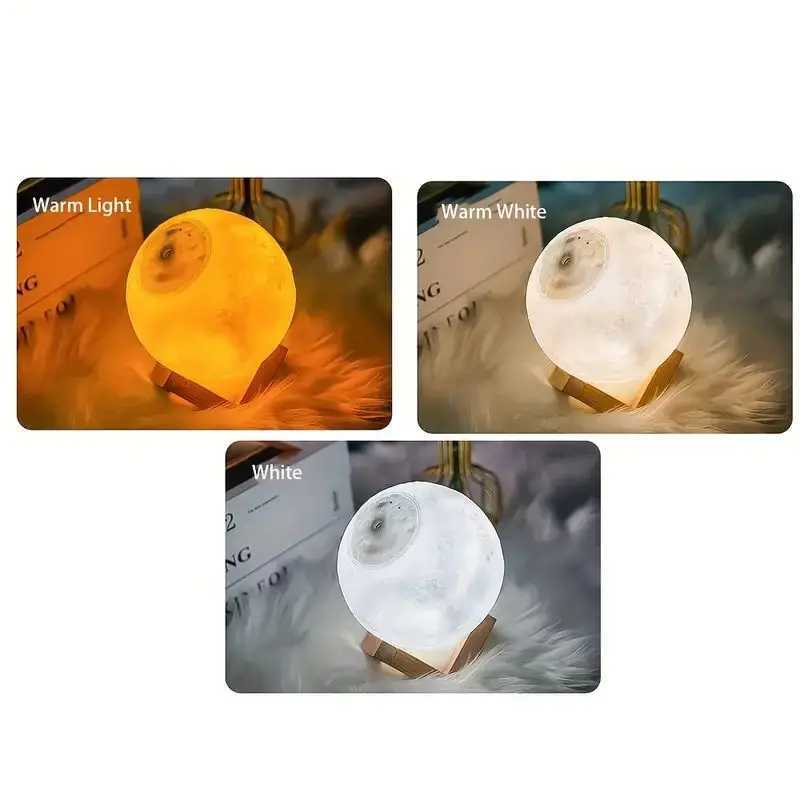 USB Moon Light Humidifier with Touch Control and Water Reproduction -13cm Diameter Night Light Y241104