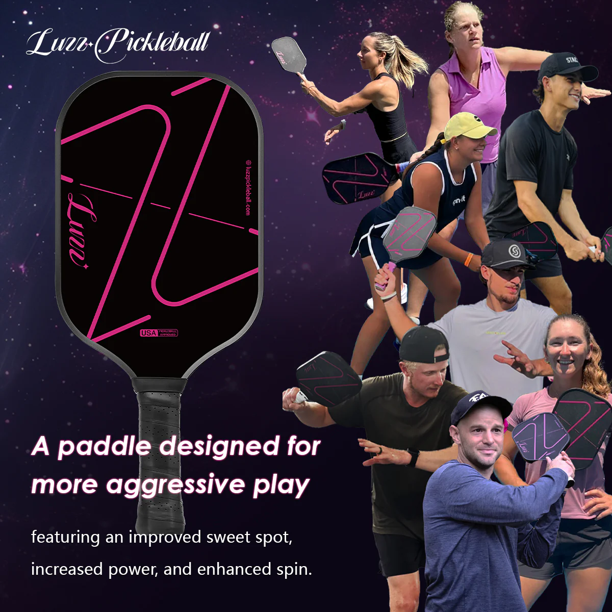 Luzz ZZ USAPA Approved Pickleball Paddle Thermoformed Gen 3 Pickleball Racket T700 Raw Carbon Fiber Unibody 16mm Polymer Core