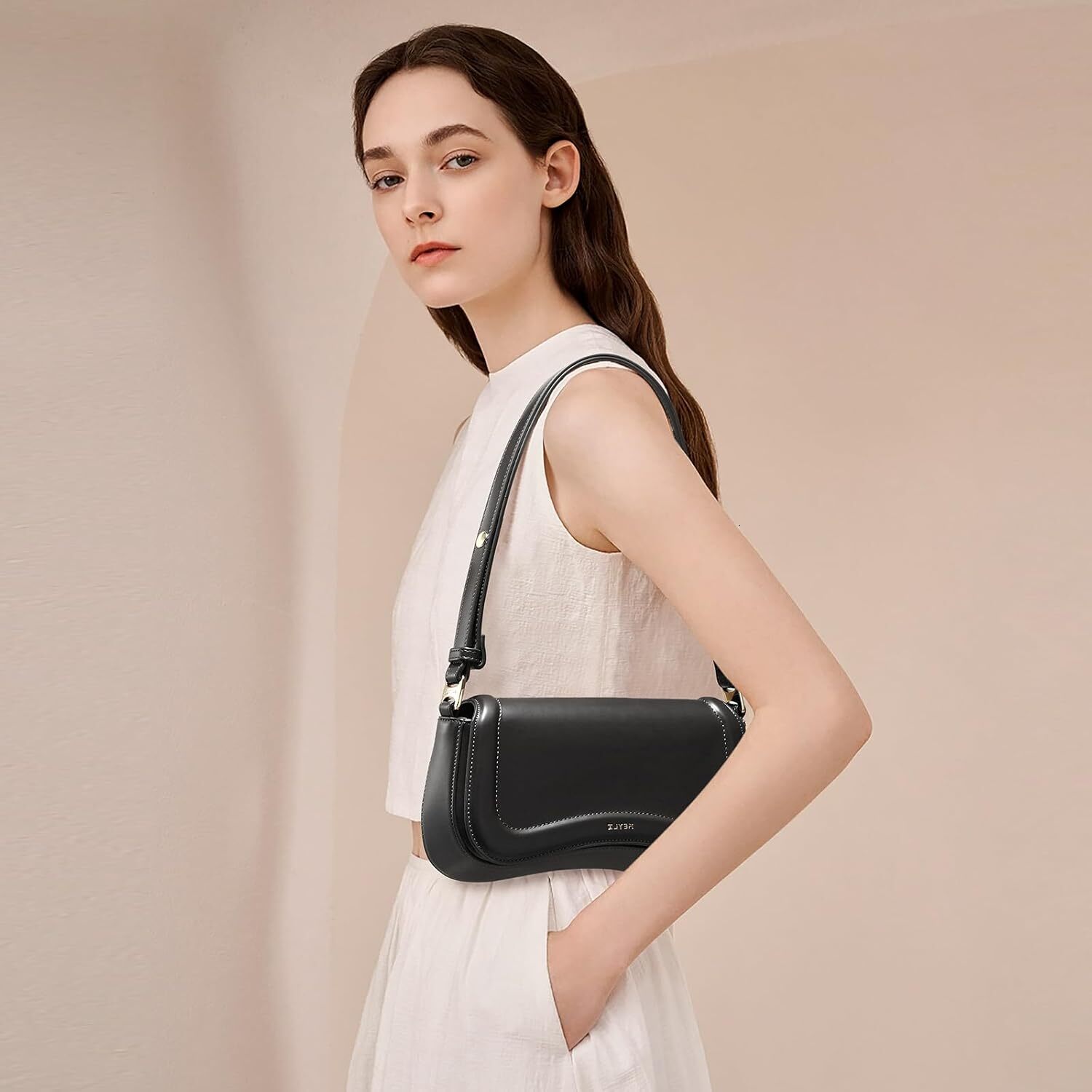 Ladies' small shoulder fashionable crossbody bag, wallet, waterproof leather handbag, designer bag