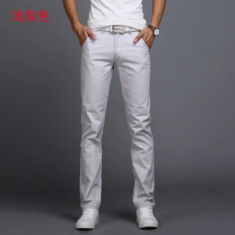 Spring summer Casual Pants Men Cotton Slim Fit Chinos Fashion Trousers Male Clothing 9 colors Plus Size 2838 241028