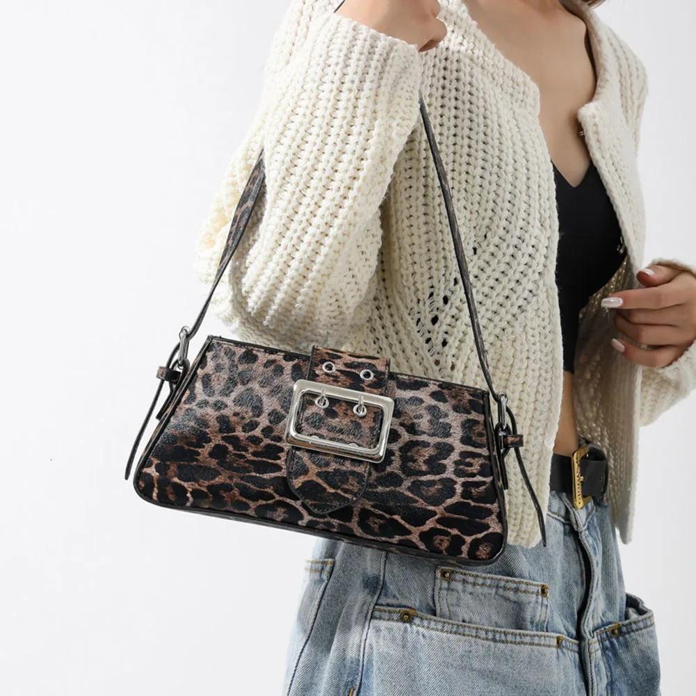 Trendy Leopard Print Womens Shoulder Bag Fashion Y2K Womens y Handbag Womens y Handbag 241028