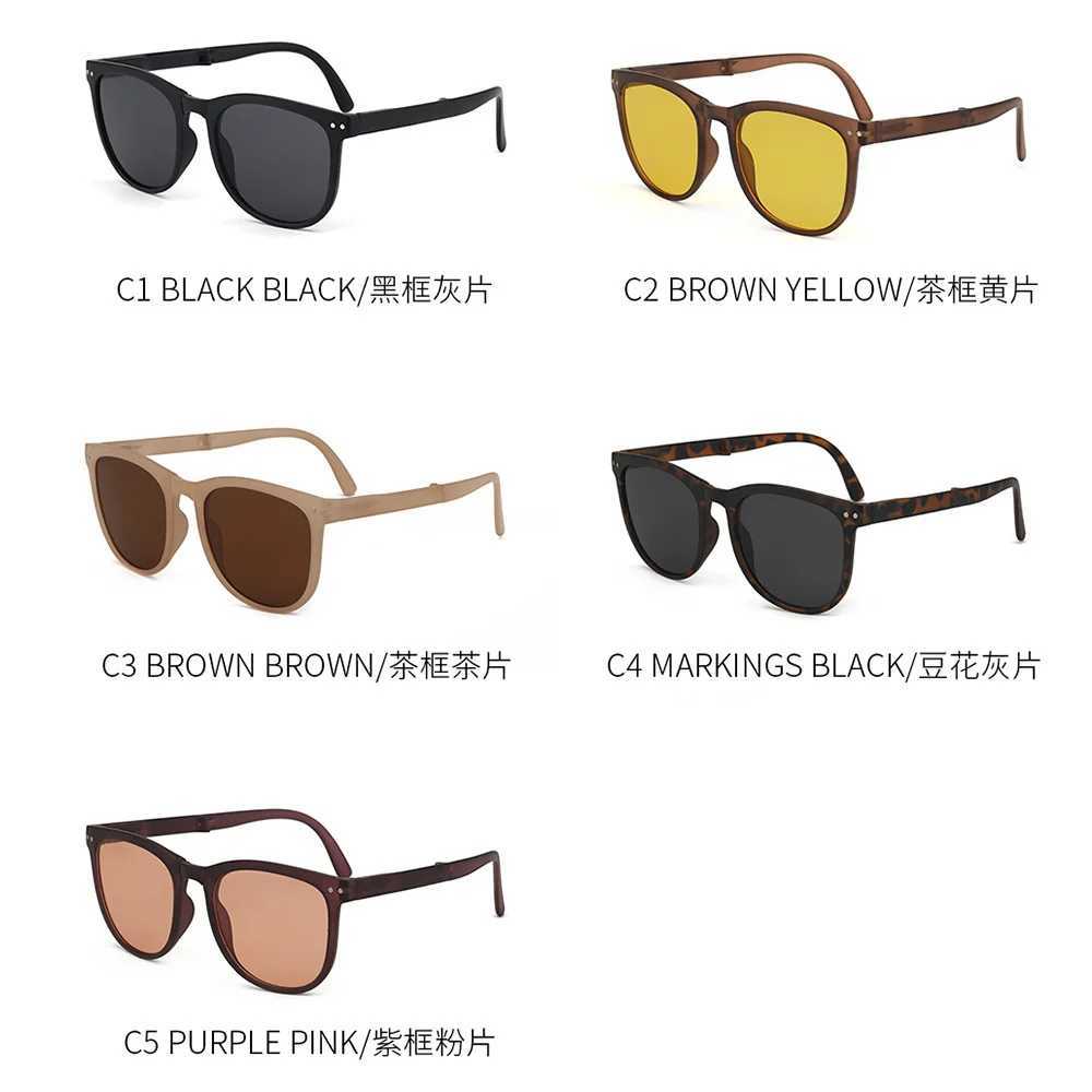 UV400 UV resistant sunglasses for men with convenient oval frames foldable sunglasses for women with polarizing lenses W241028
