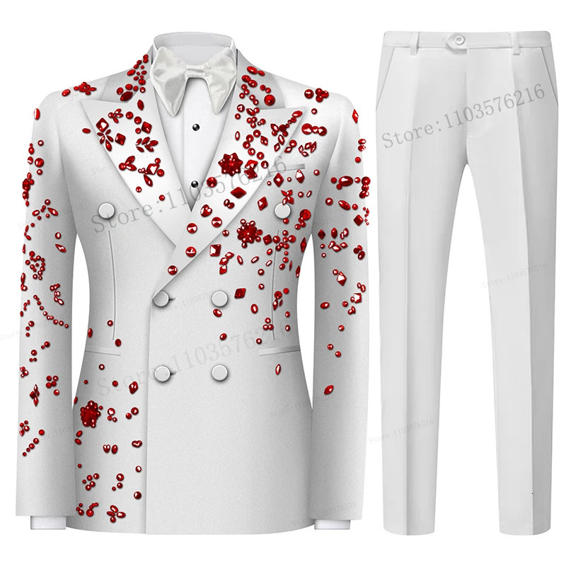 2-piece mens jewelry decoration notch lapel grooms wedding dress formal party dance dress 241028