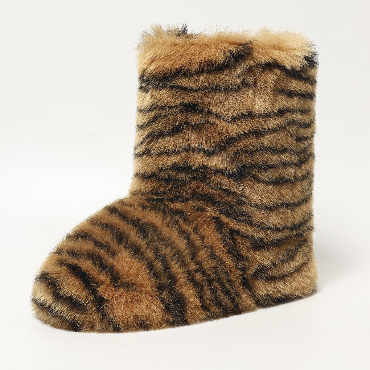 New Winter Fashionable Warm Leopard Print Thick Soled Midsole Boots 241116