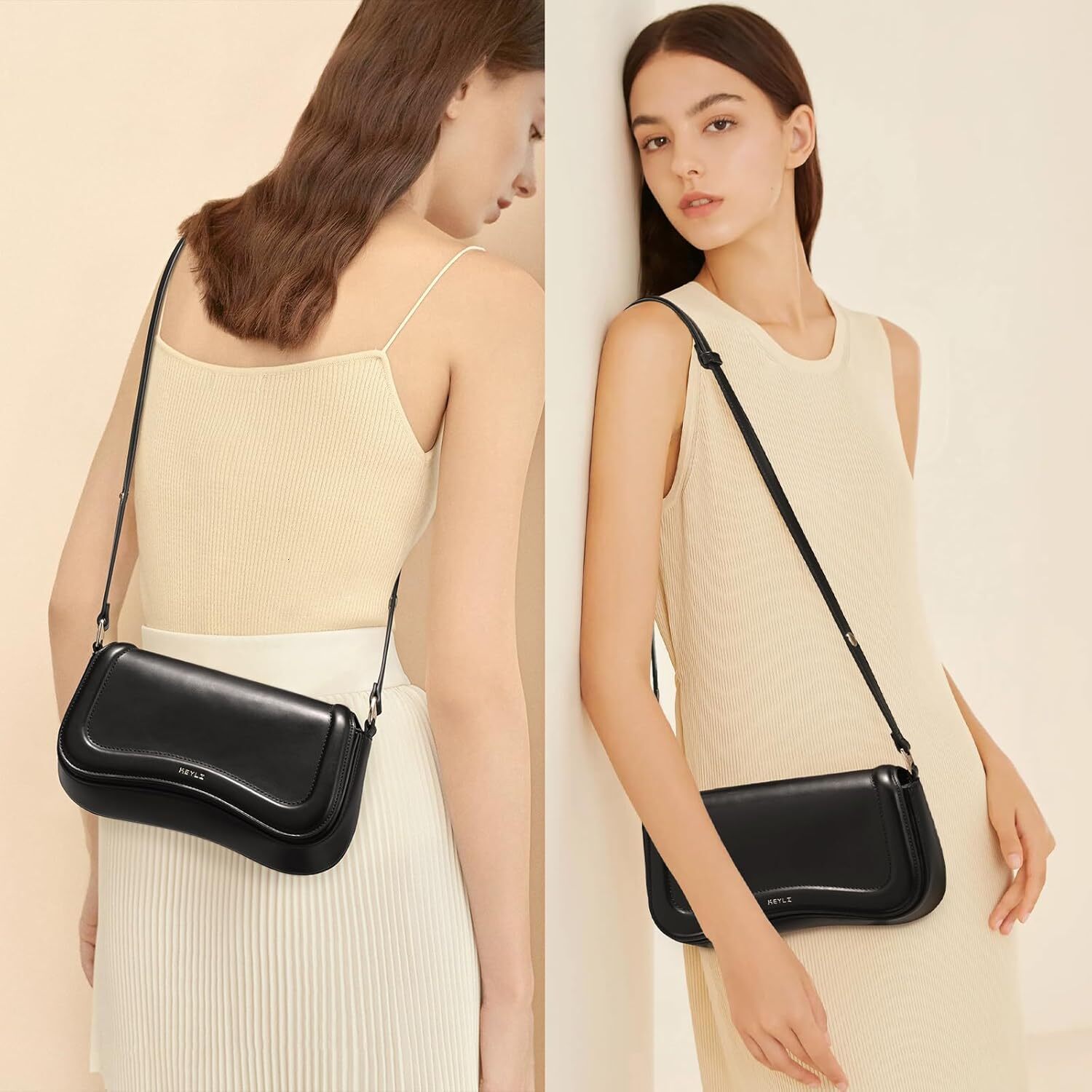 Ladies' small shoulder fashionable crossbody bag, wallet, waterproof leather handbag, designer bag