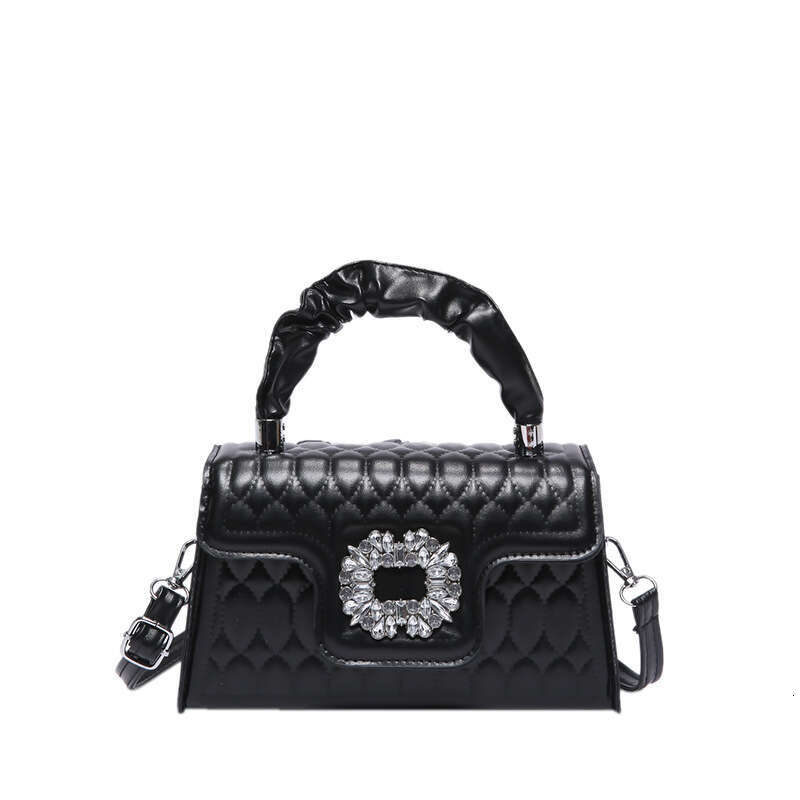 2024 New Fashionable Square Texture Handbag, Western Pressure Shell Shoulder Bag, Small and Versatile Crossbody Bag