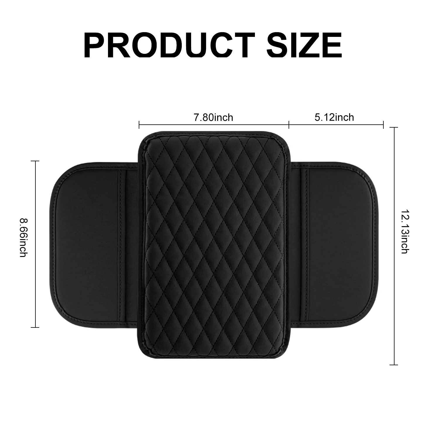 Upgraded Center Console Cover Microfiber Leather Cover Cushion with 2 Bags Universal Armrest Storage Box Car Interior Accessories