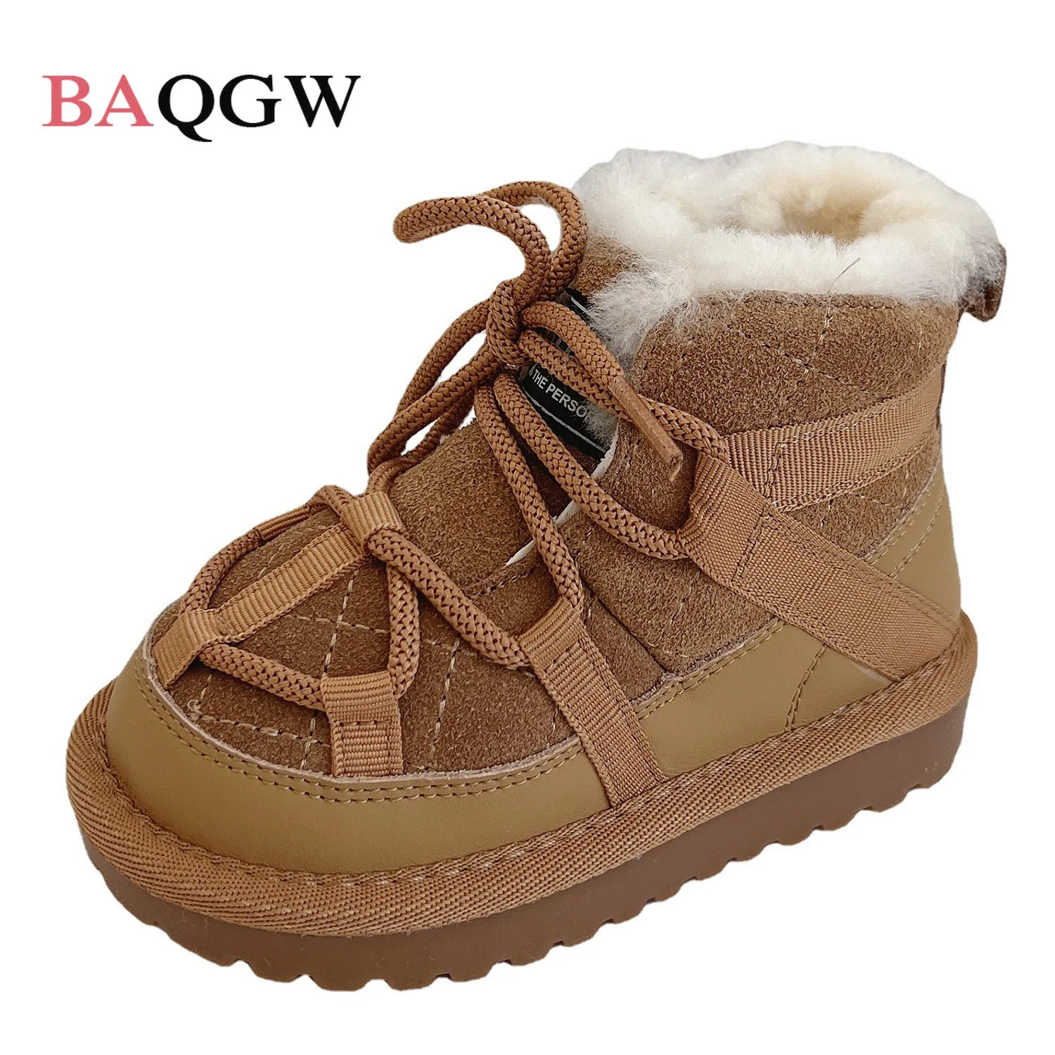 Winter Children Warm Snow Boots Genuine Leather Warm Plush Toddler Boys Shoes Non-slip Fashion Baby Girls Boots 1-6 Years 241028