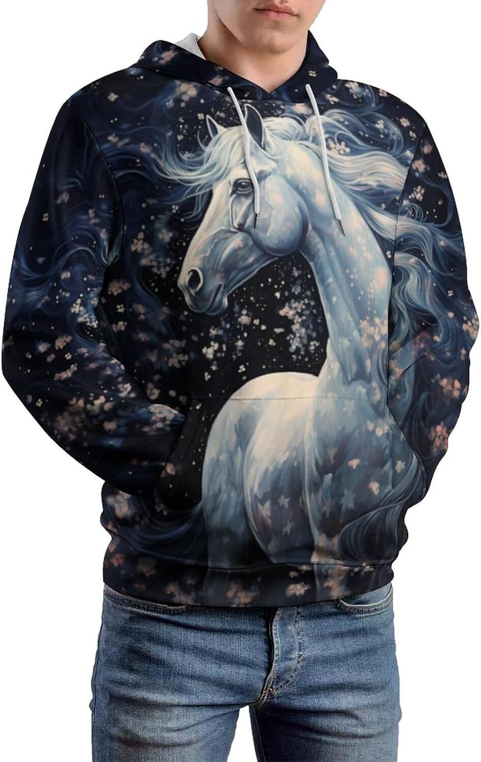 Hoodie for Mens Womens Womens Cat Hoodie Autumn Winter Long Sleeve Pullover Animal cool Realistic Graphic Hoodie Graphic Hoodies sweatshirt Pullover L