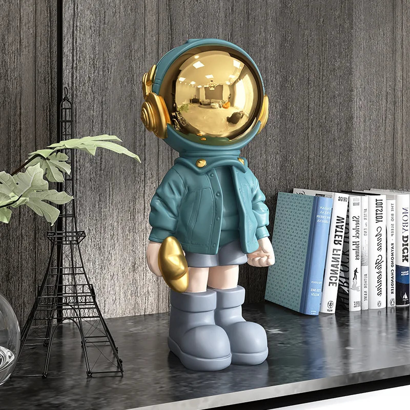 Resin Sculpture Table Decoration Electroplating Painting Astronaut Statue Room Decoration Home Decoration Sculpture Art Digital 241028