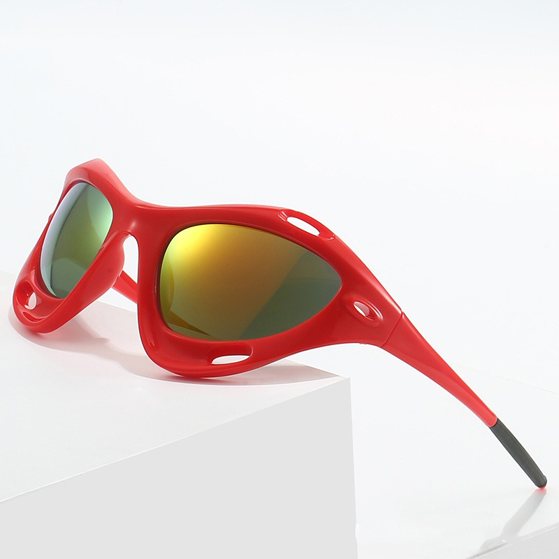 Frame Large Cat Eye Hollowed Out Ins Cross-border Men's Women's European and American Windproof Y2K Sports Cycling Sunglasses