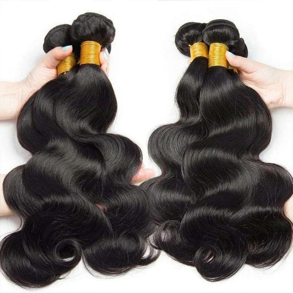 Body Wave Double Drawn Remy Extensions Brazilian Raw Weaving Natural Black Human Hair Bundles