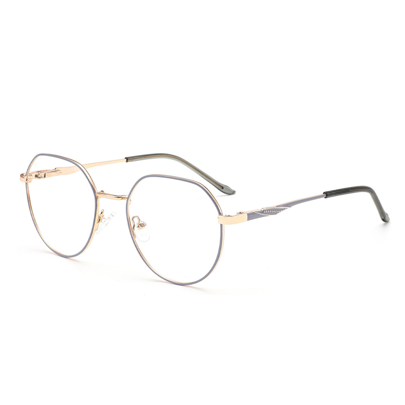 Wholesale full frame metal irregular personality unisex frame glasses anti-blue light flat glasses