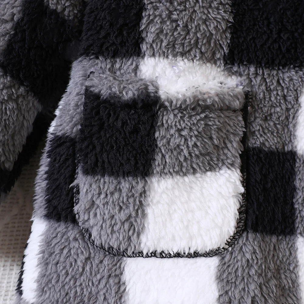 Kids Casual Coat for Girls Clothes Autumn Winter Child Long Sleeve Plaid Fur Thicken Long Outwear Knitwear not Include 241028